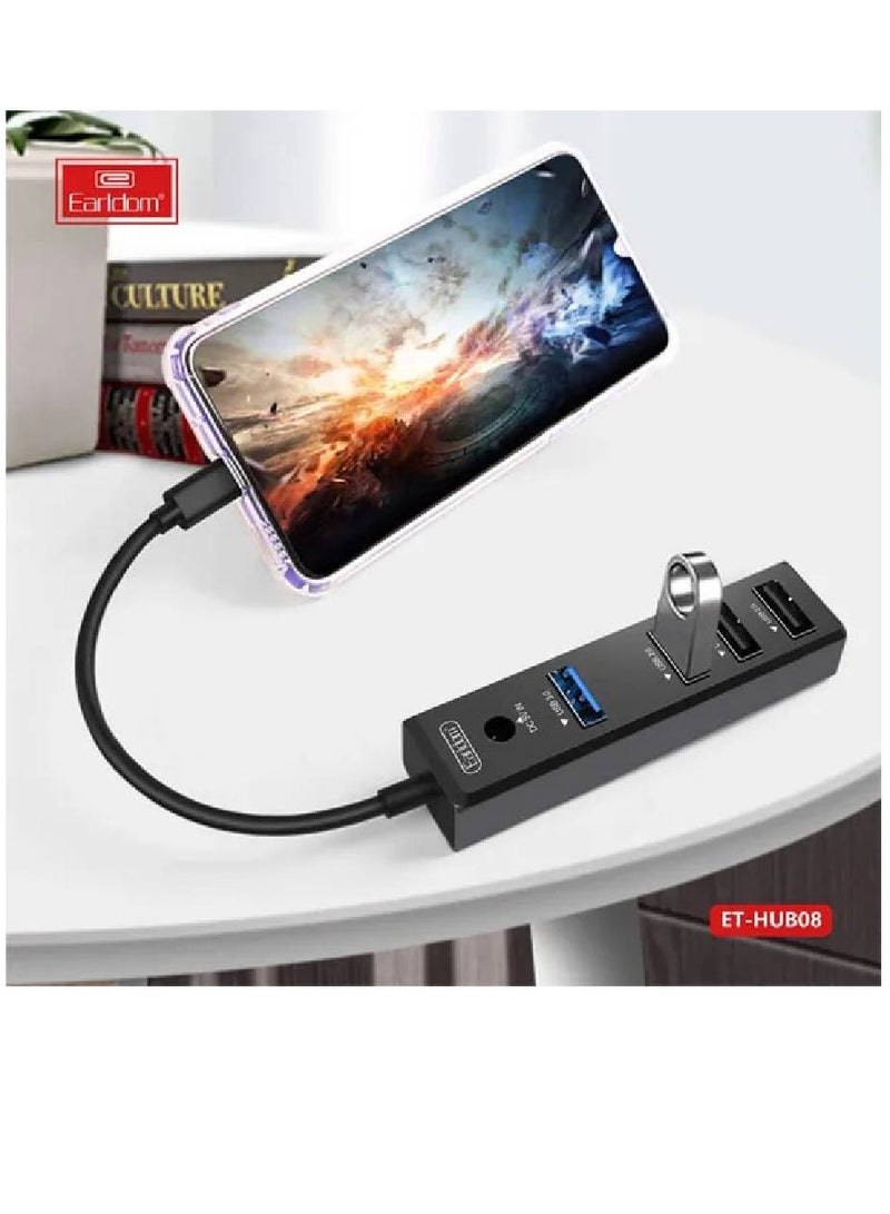 Earldom USB-C To 4 USB 3.0 Charging And Data Sync Hub 4 in 1