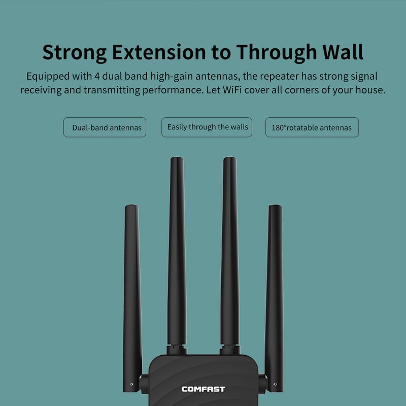 Wireless WiFi Repeater Router Black