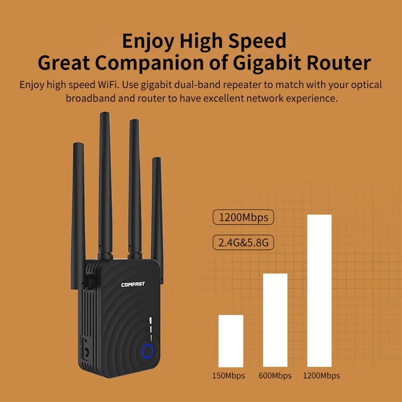 Wireless WiFi Repeater Router Black