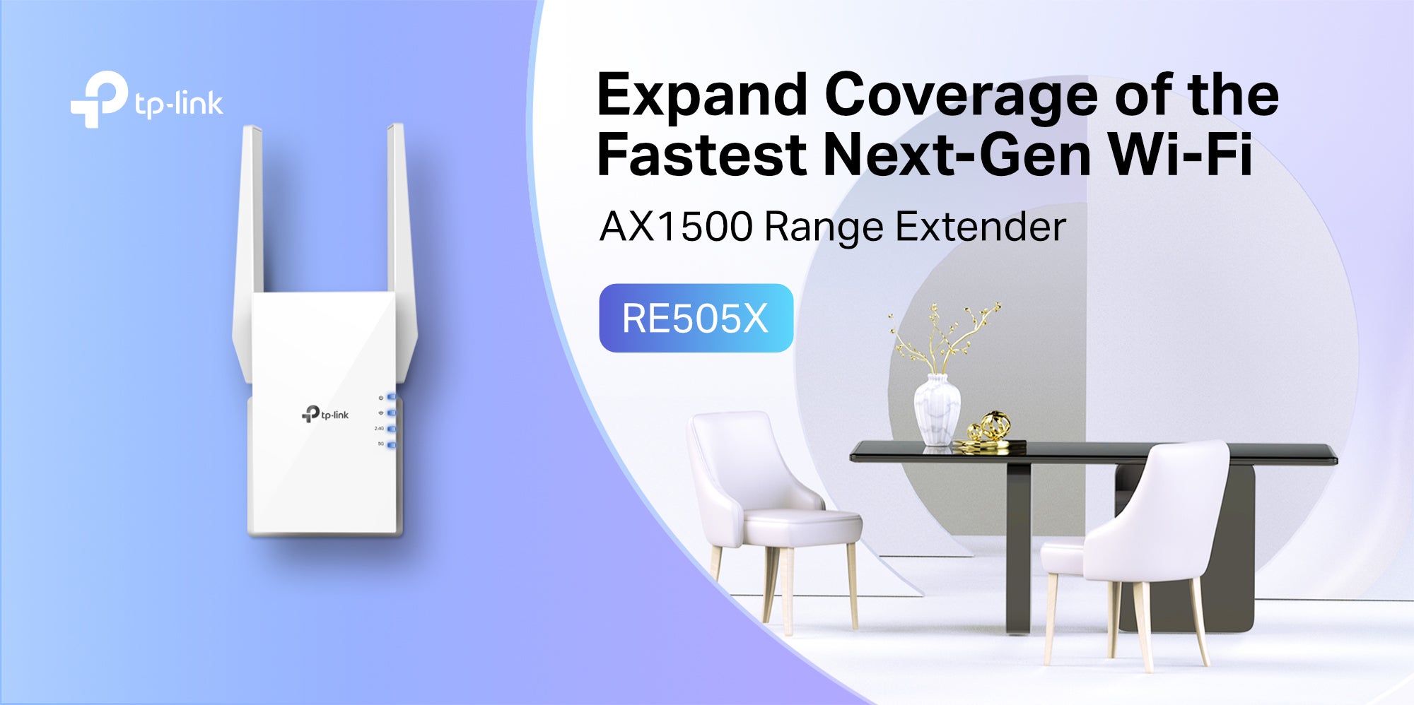 RE505X AX1500 Wi-Fi 6 Range Extender, 1500Mbps Fast Speed, Dual Band, High Speed Mode, Gigabit Port, Access Point Mode, Works with any Wi-Fi Router White