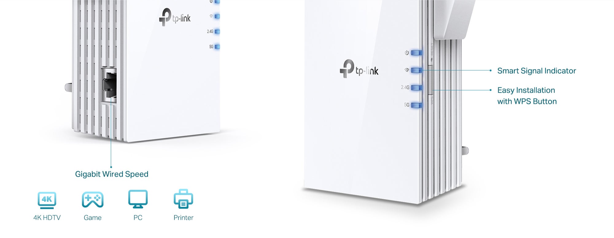 AX1800 Wi-Fi 6 Range Extender, 1201Mbps Fast Speed, Dual Band, High Speed Mode, Gigabit Port, Access Point Mode, Works with any Wi-Fi Router, RE605X, White