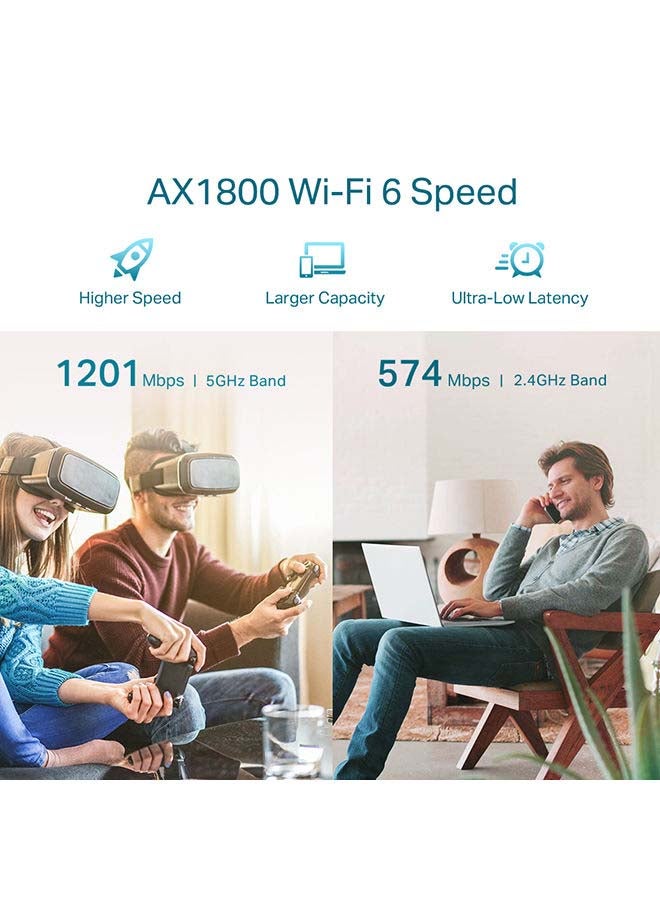 AX1800 Wi-Fi 6 Range Extender, 1201Mbps Fast Speed, Dual Band, High Speed Mode, Gigabit Port, Access Point Mode, Works with any Wi-Fi Router, RE605X, White