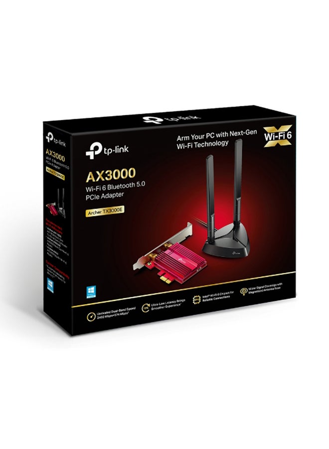 AX3000 Wi-Fi 6 Bluetooth 5.2 PCIe Adapter Black