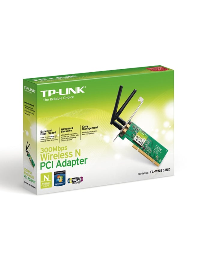 300Mbps Wireless N PCI Adapter Green