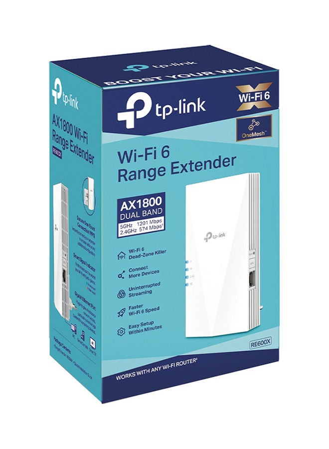 RE600X AX1800 Wi-Fi 6 Range Extender White