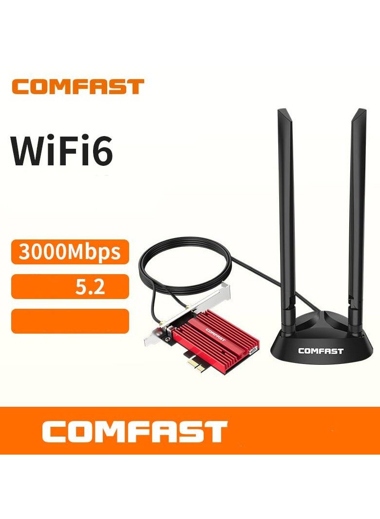 Comfast AX200PLUS dual band 3000M high speed PCIE e sports game WIFI6 computer built in network card