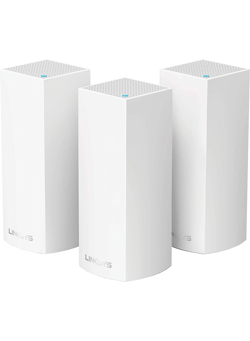 WHW0303 Velop WiFi 5 Tri-Band Whole Home Mesh Wi-Fi System (AC6600 Wi-Fi Router/Wi-Fi Extender for Seamless Coverage, Parental Controls, 3-Pack, Covers Up to 6,000 sq ft) White