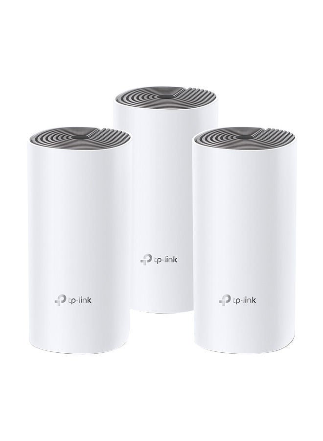 Deco E4 (3-Pack) AC1200 Advanced Whole Home Mesh Wi-Fi System, 100 Devices Connectivity, Covergae for 3-4 Bedroom Houses, Parental Controls, Works with Alexa White