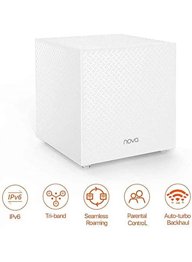 Nova Tri-band Mesh WiFi AC2100 System (MW12) - Whole Home Coverage, Replaces WiFi Router and Extender, Gigabit Mesh Router, Parental Controls, Easy setup White