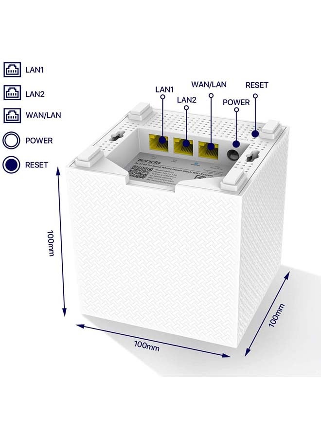 Nova Tri-band Mesh WiFi AC2100 System (MW12) - Whole Home Coverage, Replaces WiFi Router and Extender, Gigabit Mesh Router, Parental Controls, Easy setup White