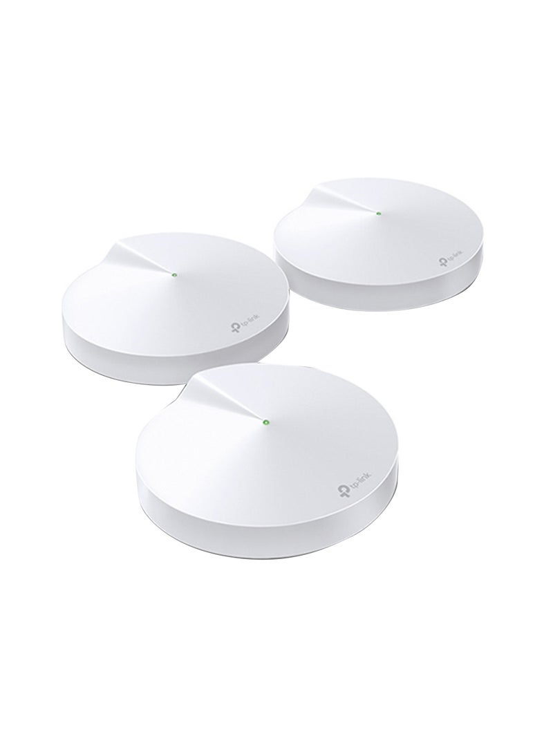 Deco M9 Plus (3-Pack) AC2200 Tri-Band Whole Home Mesh WiFi System, Coverage for 4-6+ Bedroom Houses, 100 Devices Connectivity, Built-in Antivirus, Smart Hub, Tri-Band Dynamic Backhaul, Parental Controls, Works with Alexa White