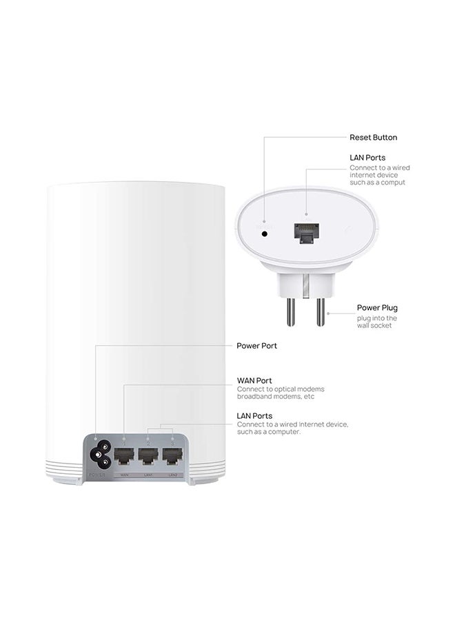 WS5280 (1 Base + 1 Satellite) Whole Home Mesh Wi-Fi, White