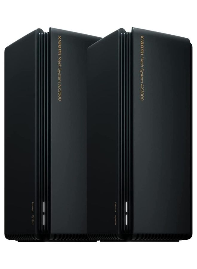 Mesh System AX3000 Wi-Fi 6 Router (2-Pack) 160MHz, speed up to 2976Mbps Black