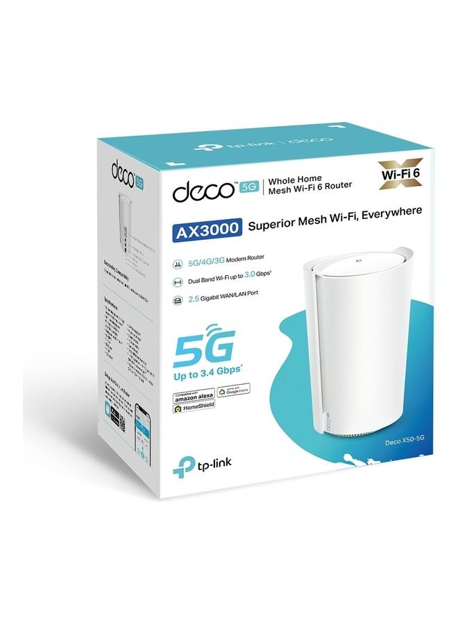 Deco X50 5G AX3000 Whole Home Mesh Wi-Fi 6 Gateway White