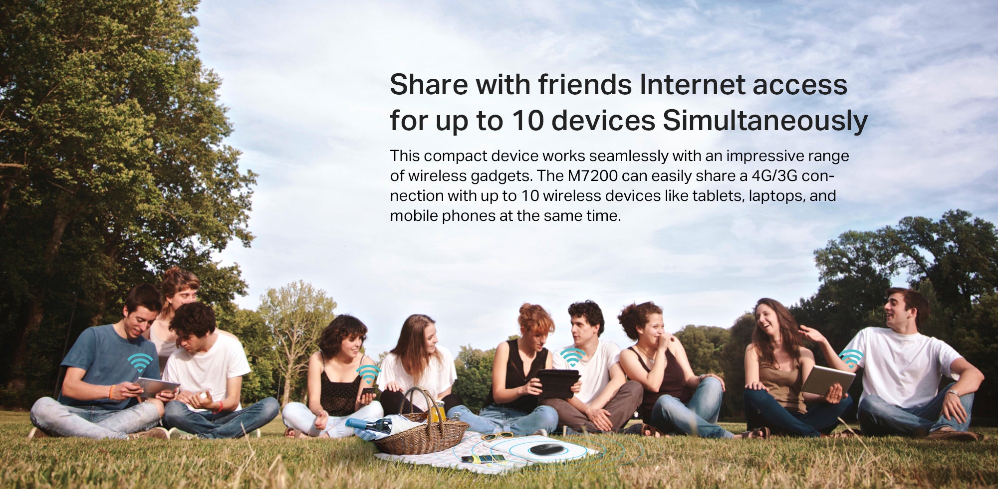 M7200 4G LTE 150MBPS Mobile Wi-Fi Hot Spot, Plug And Play, Connects Up To 10 Devices, 2000mAh Battery, Compatible With All SIM Cards, Manage tpMiFi App Black