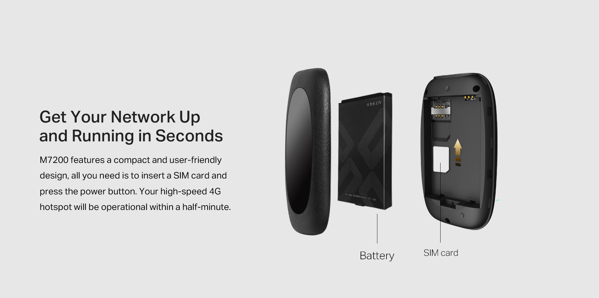 M7200 4G LTE 150MBPS Mobile Wi-Fi Hot Spot, Plug And Play, Connects Up To 10 Devices, 2000mAh Battery, Compatible With All SIM Cards, Manage tpMiFi App Black