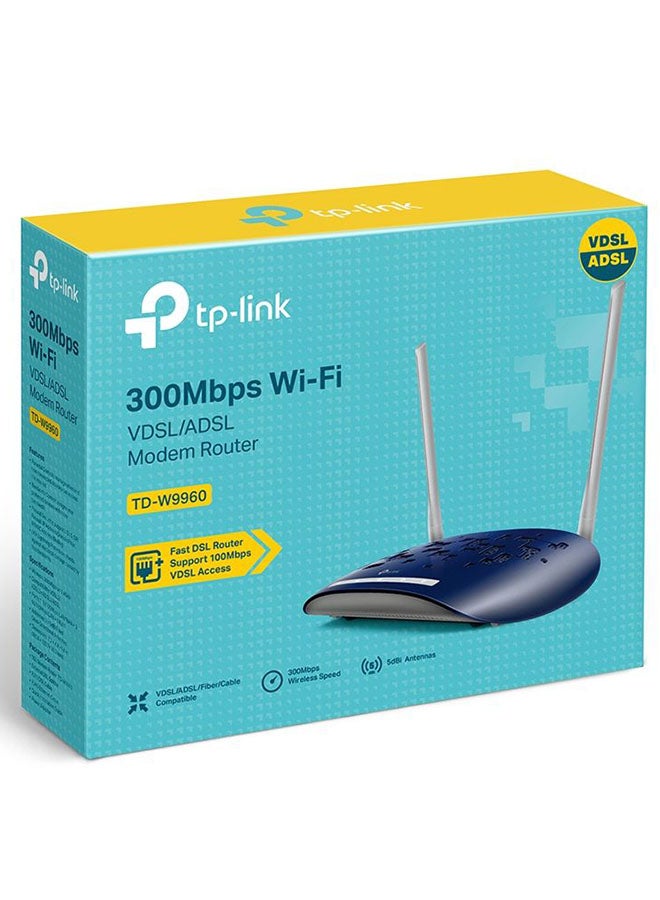 VDSL Modem Router TD-W9960-300Mbps Wireless N VDSL/ADSL Modem Router White/Navy