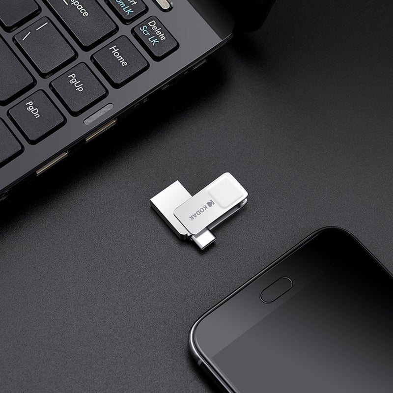 K223C 32GB Metal Mini Portable Type-C USB3.1 Pen Drive C6687-32-L Silver