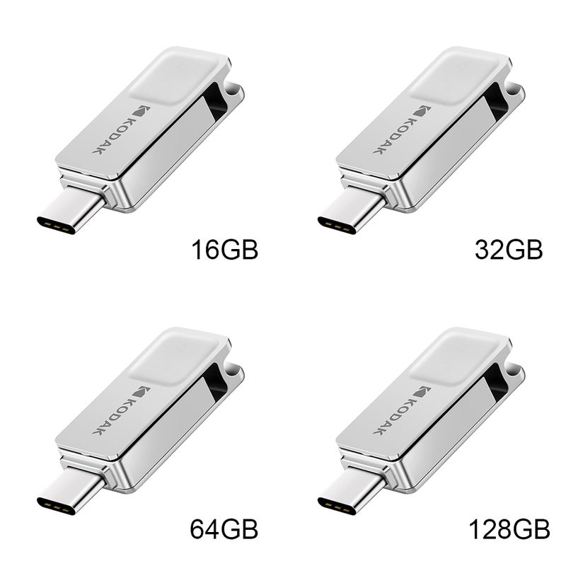 K223C 32GB Metal Mini Portable Type-C USB3.1 Pen Drive C6687-32-L Silver