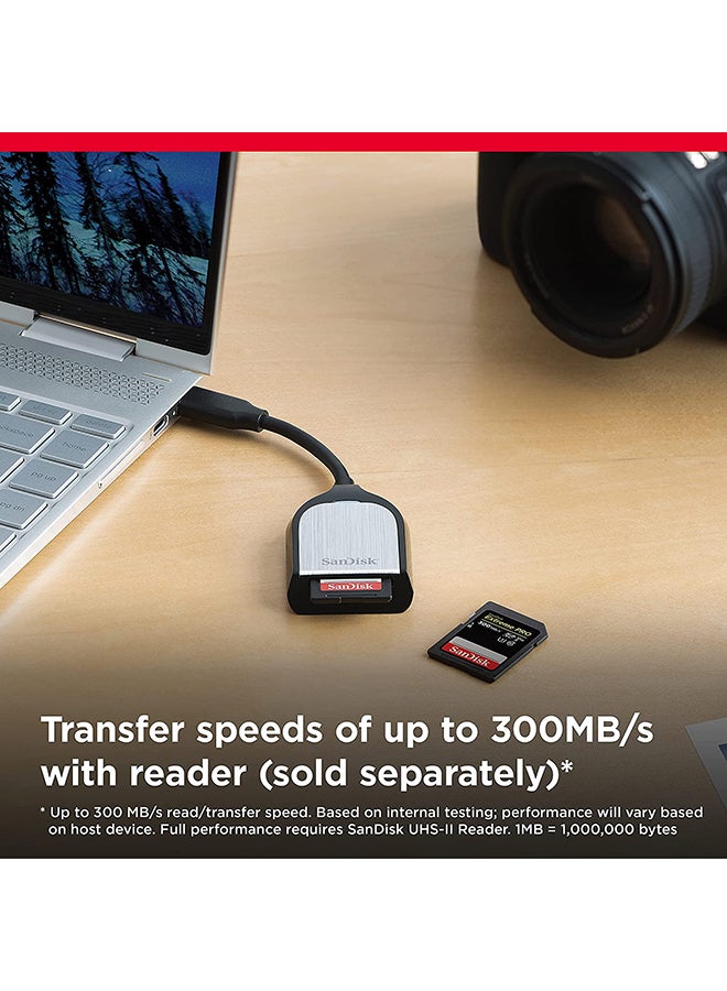 Extreme PRO SDXC Memory Card up to 300MB/s, UHS-II, Class 10, U3, V90 64 GB SDSDXDK-064G-GN4IN 64 GB