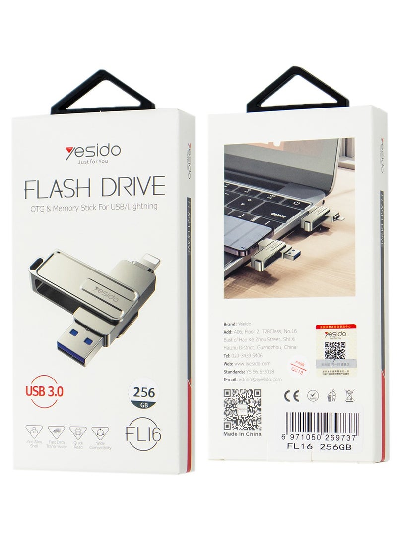 256GB Flash Drive, Lightning Port, USB 3.0