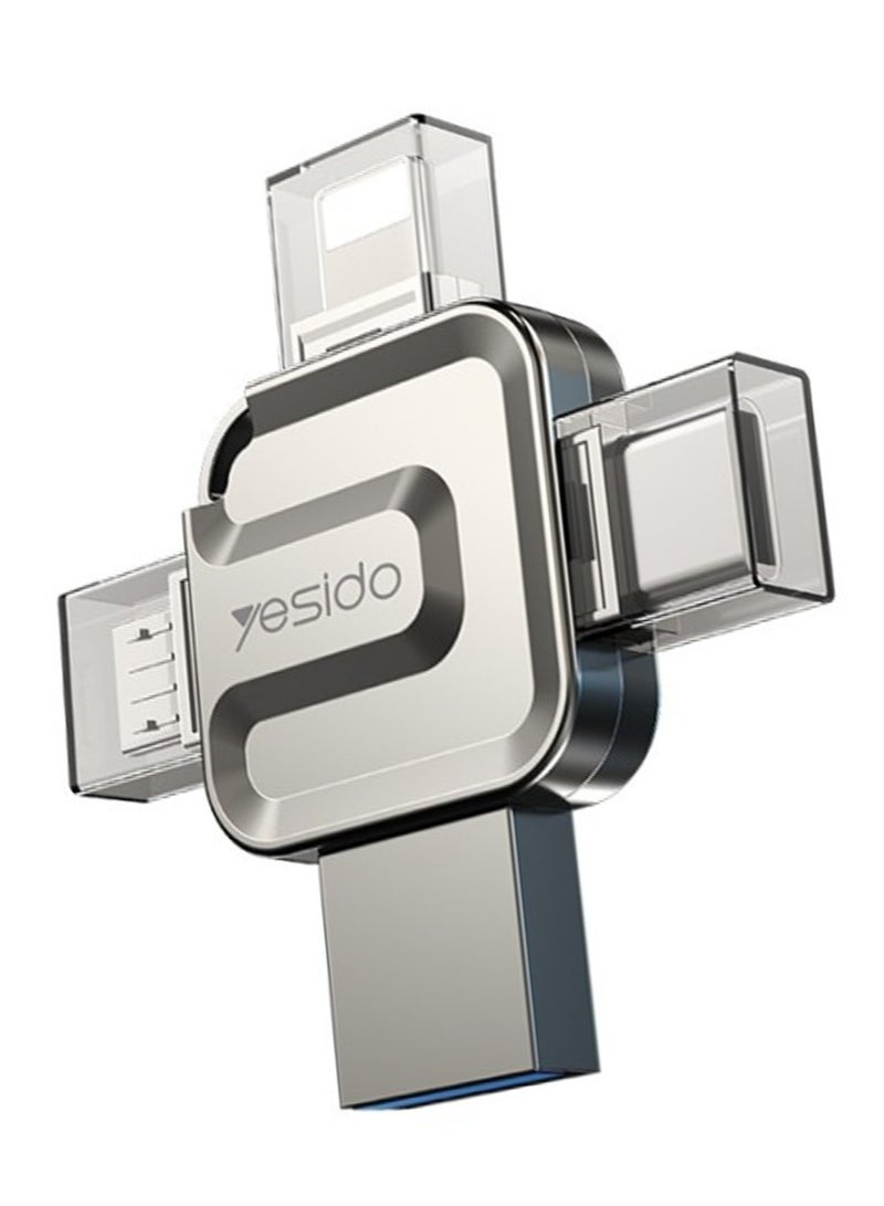 4 in 1 64 GB USB Flash Drive, Lightning, Mirco USB, Type-C
