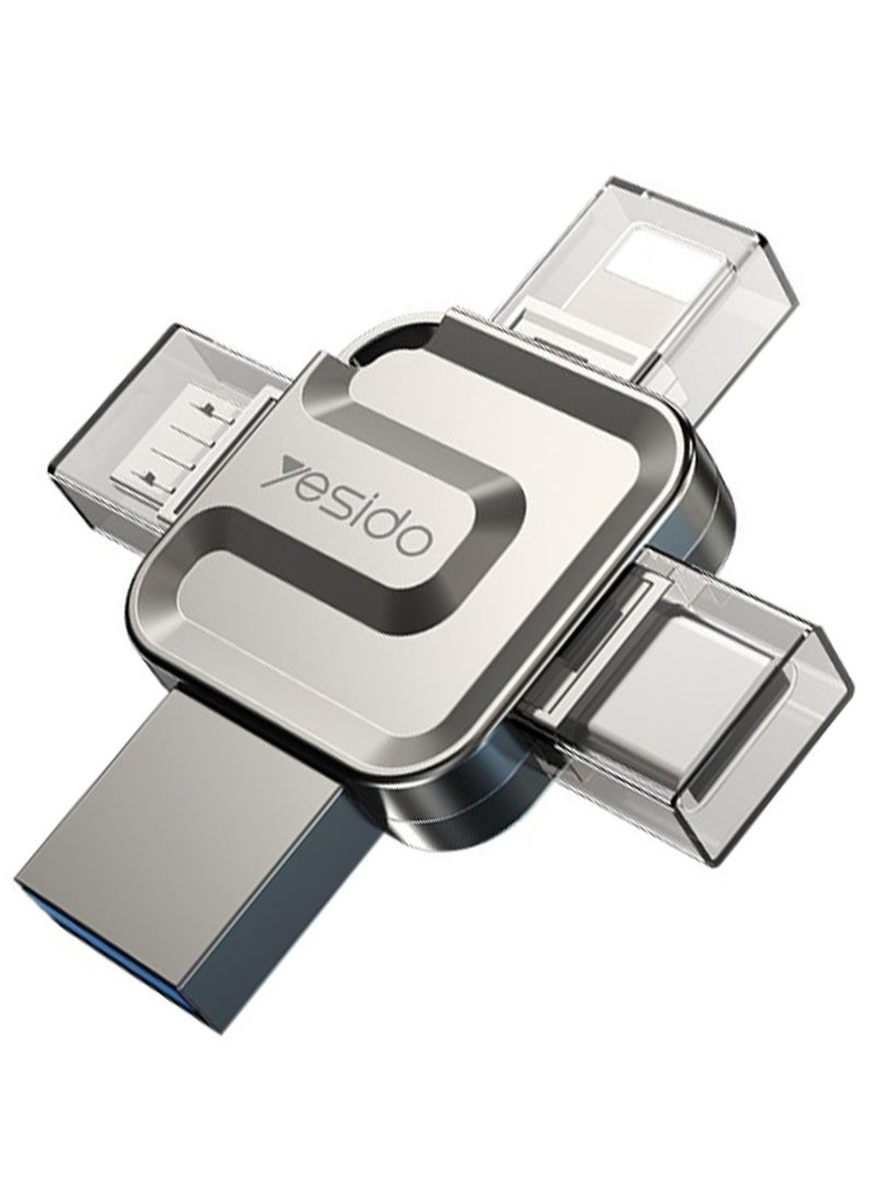 4 in 1 256 USB Flash Drive, Lightning, Mirco USB, Type-C