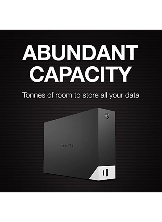 One Touch 10TB Desktop External Hard Drive, With Built-In Hub, USB-C and USB 3.0 Port, Compatible with Windows and Mac, Seagate Toolkit Backup Software Included, Black | STLC10000400 10 TB