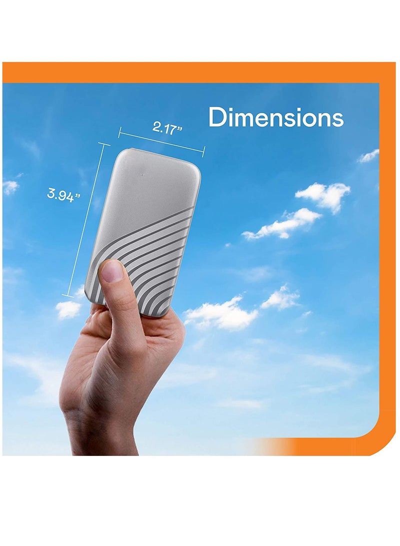 My Passport SSD - Portable SSD, up to 1050MB/s Read and 1000MB/s Write Speeds, USB 3.2 Gen 2 - 2TB