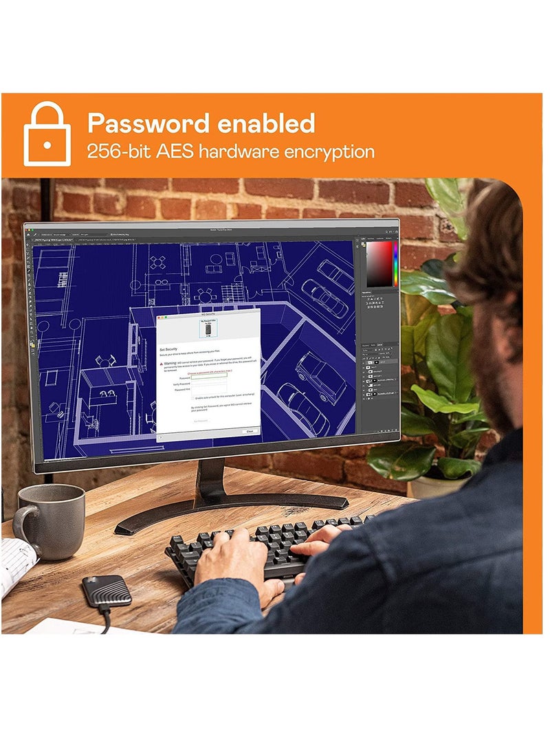 My Passport SSD - Portable SSD, up to 1050MB/s Read and 1000MB/s Write Speeds, USB 3.2 Gen 2 - 500 GB