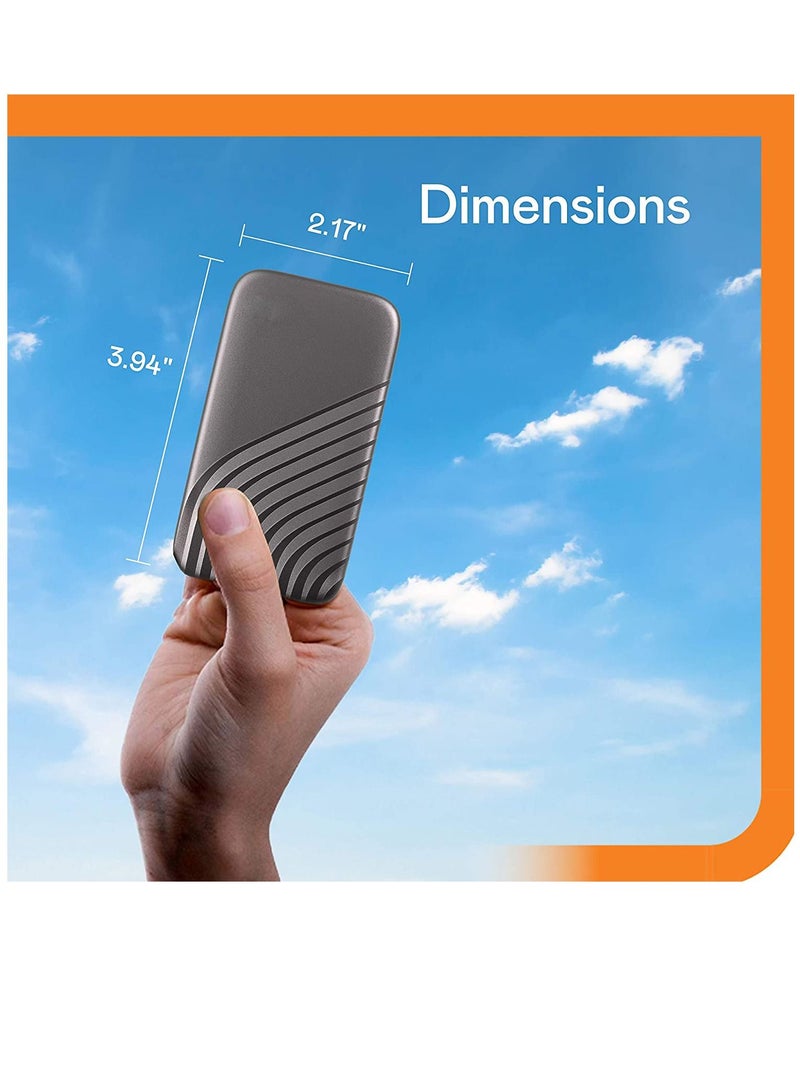 My Passport SSD - Portable SSD, up to 1050MB/s Read and 1000MB/s Write Speeds, USB 3.2 Gen 2 - 1TB