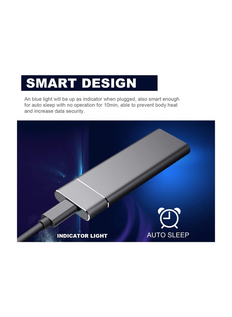 SSD External Solid State Hard Drive Computer Backup USB 3.1 to Type C Support Data Storage Transfer for Windows XP PC Laptop and Mac 4TB