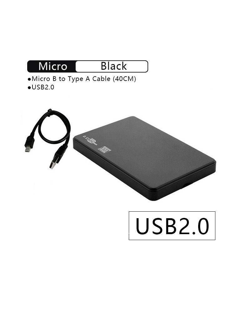 Enclosure Portable Mobile Hard Drive Cases for SSD External Storage With USB3.0/2.0 Cable ABS