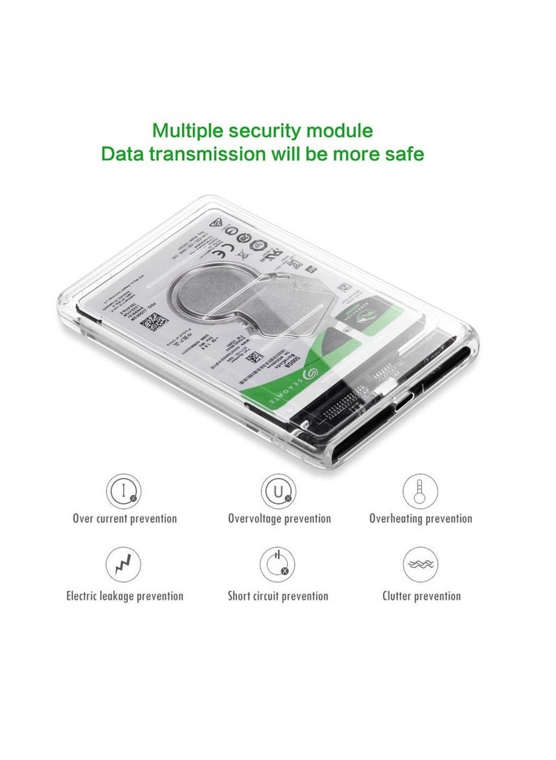 Portable C Type Hard Disk Drive External HDD Enclosure Case Tool Free 5 Gbps Support