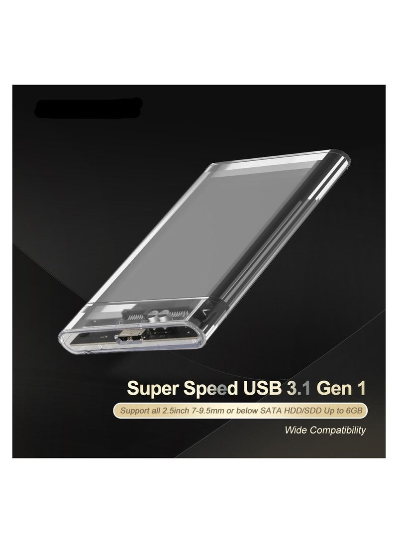 Transparent HDD Case for hard drive Super Speed USB 3.0 Gen 1 Mobile External Hard Drive Case