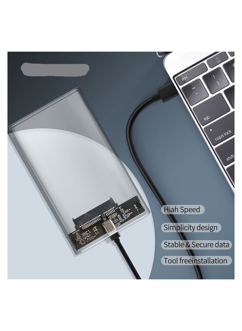 Transparent HDD Case for hard drive Super Speed USB 3.0 Gen 1 Mobile External Hard Drive Case