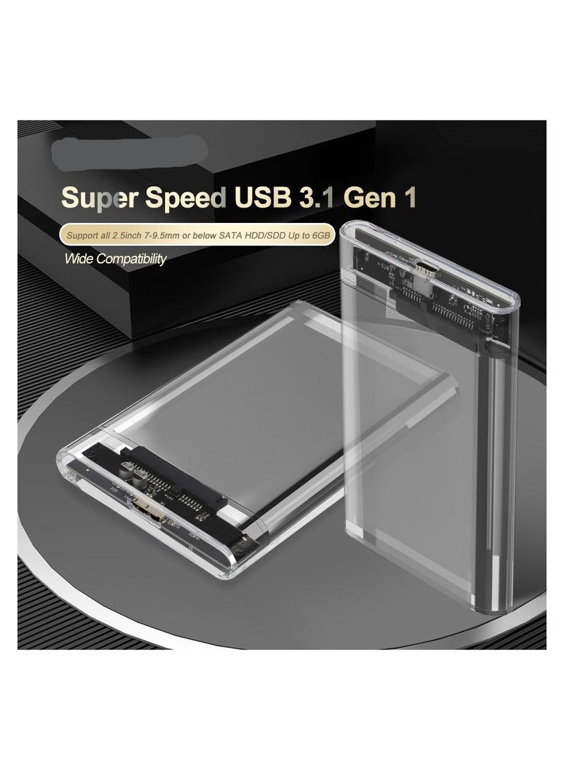 Transparent HDD Case for hard drive Super Speed USB 3.0 Gen 1 Mobile External Hard Drive Case