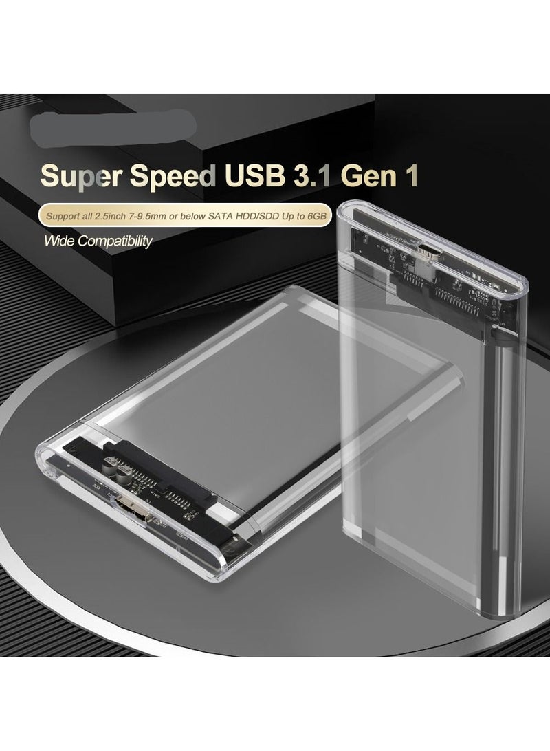 Transparent HDD Case for hard drive Super Speed USB 3.0 Gen 1 Mobile External Hard Drive Case