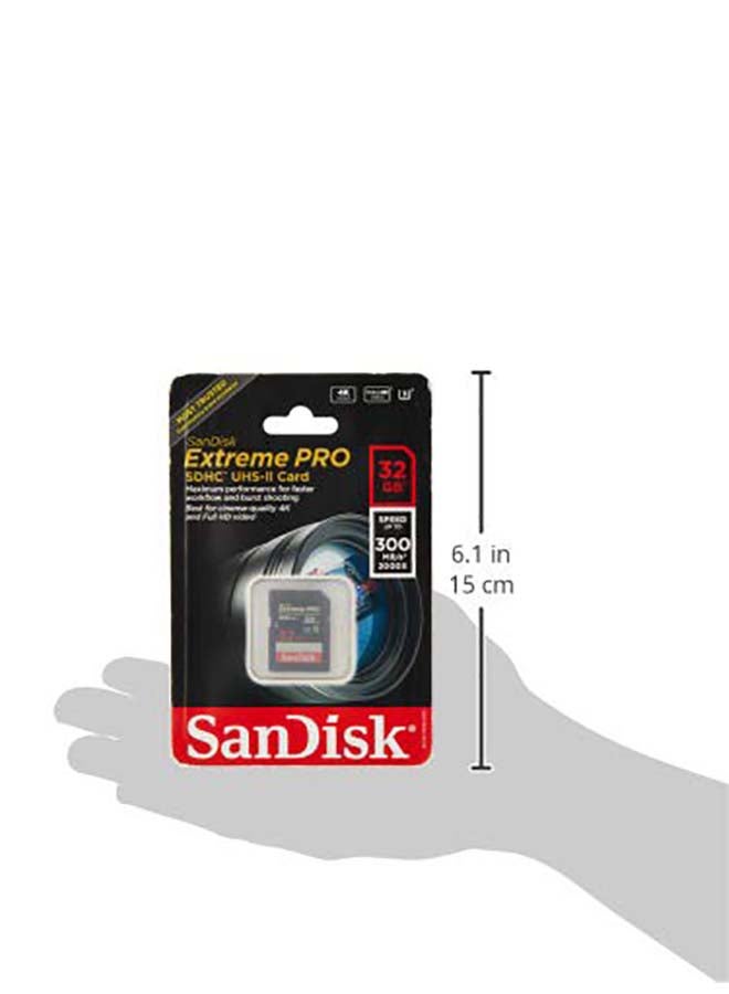 Extreme PRO Upto 300MB/s UHS-II Class 10 U3 SDHC Memory Card 32 GB SDSDXPK-032G-GN4IN 32 GB