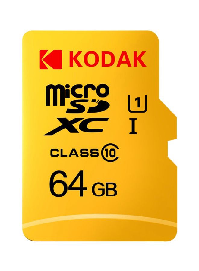 Micro SDXC 1 Class 10 Memory Card Yellow