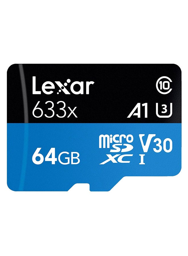 633X MicroSDXC Memory Card Black/Blue