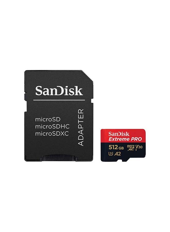 Extreme PRO microSDXC + SD Adapter + RescuePRO Deluxe 170MB/s A2 C10 V30 UHS-I U3/ 512 GB