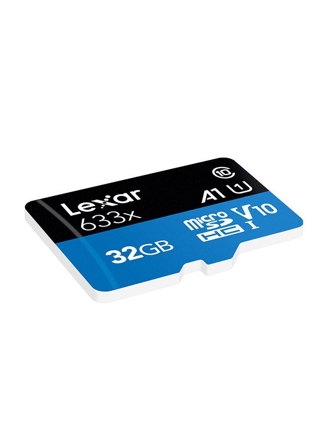 Micro SD HC Class10 Memory Card With SD Adapter Blue/Black