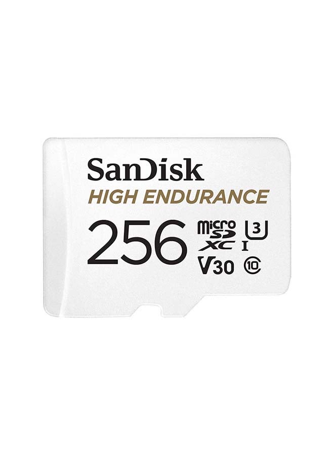 High Endurance microSDXC + SD Adapter - for dash cams & home monitoring, up to 20,000 Hours, Full HD / 4K videos, up to 100/40 MB/s Read/Write speeds, C10, U3, V30 256.0 GB