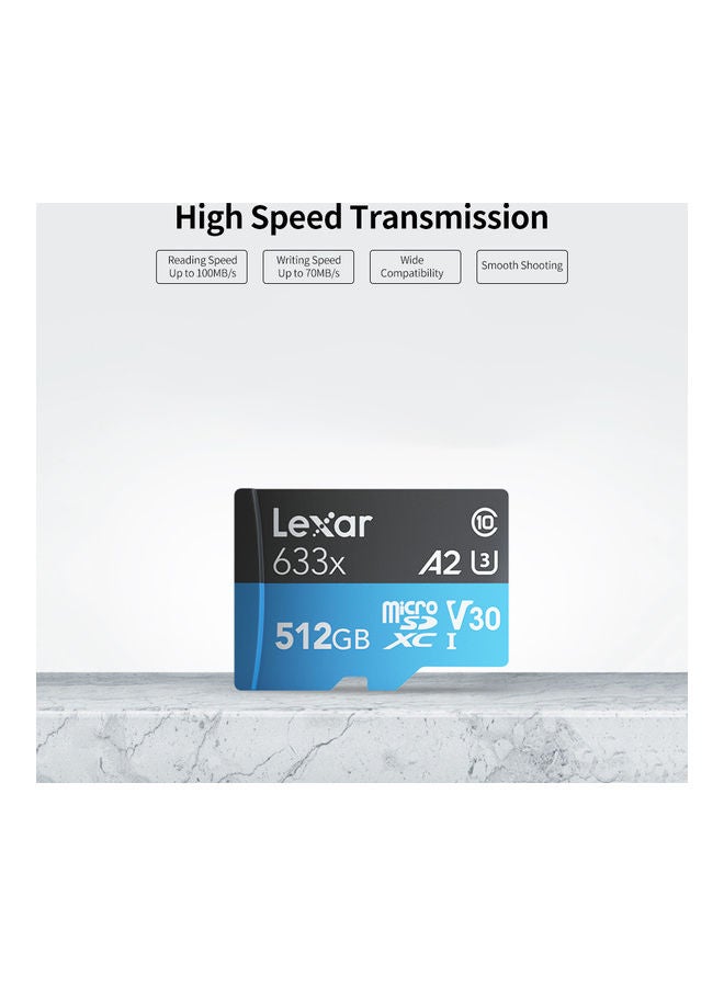 Lexar 633x 512GB TF Card High-performance Micro SD Card Class10 U3 A2 V30 High Speed TF Card For Phone Camera Dashcam 512 GB