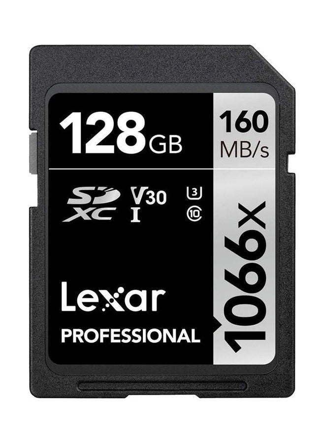 Professional 1066x 128GB SDXC UHS-I Card Silver Series, Up to 160MB / s Read, for DSLR and Mirrorless Cameras 128.0 GB