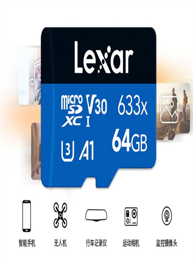 633x TF Card High-performance Micro SD Card Class10 U3 A1 V30 High Speed TF Card For Phone Camera Dashcam 64 GB