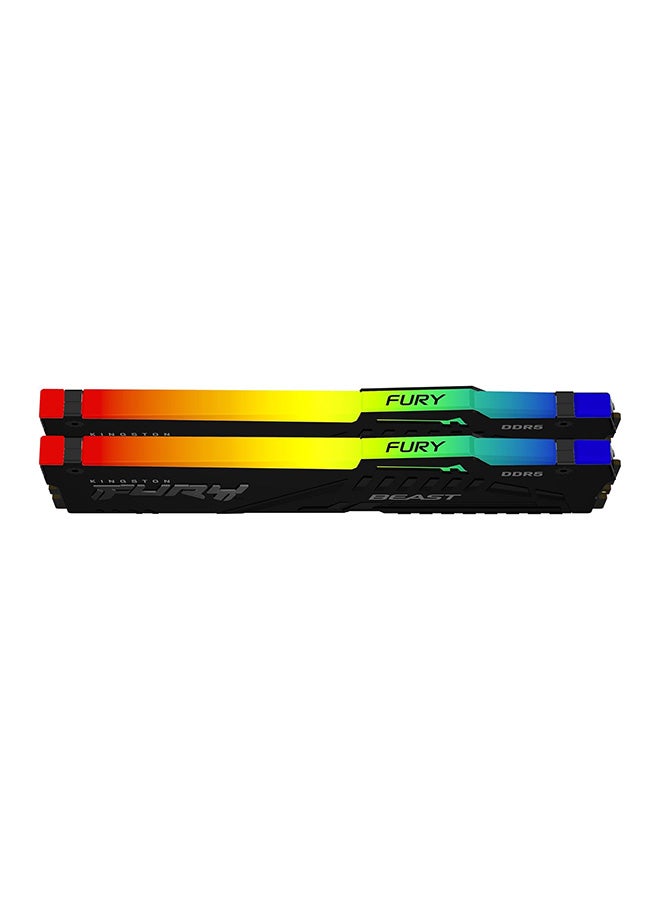 Fury Beast 64GB (2x32 GB Kit) DDR5 Desktop Memory, 5200MT/s, CL40 DIMM Cas Latency, Intel XMP 3.0, Infrared Sync Technology, Overclocking Stability, KF552C40BBAK2-64 64 GB