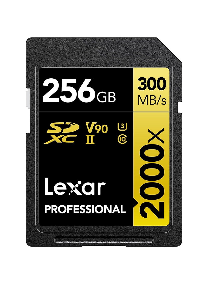 Professional 2000x SDHC UHS-II cards, up to 300MB/s read 260MB/s write C10 V90 U3 256 GB