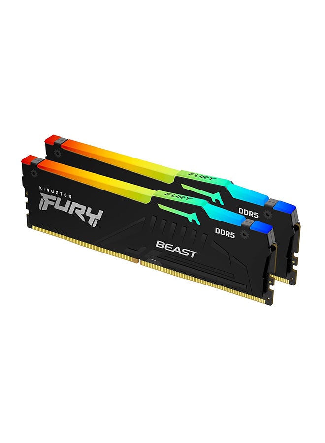 Fury Beast RGB 64GB 5200MT/s DDR5 CL40 DIMM Desktop Memory (Kit of 2) | Intel XMP 3.0 | Infrared Sync Technology | Overclocking Stability | KF552C40BBAK2-64 64 GB